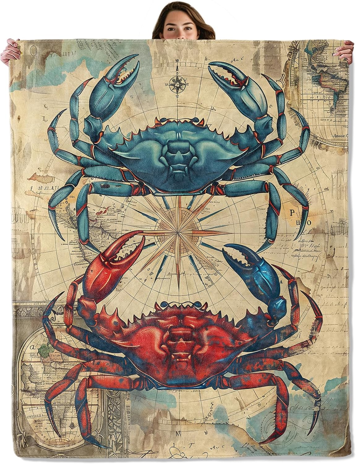 Luxury Lifestyle Travel - Cobertor Vintage com Mapa Náutico de