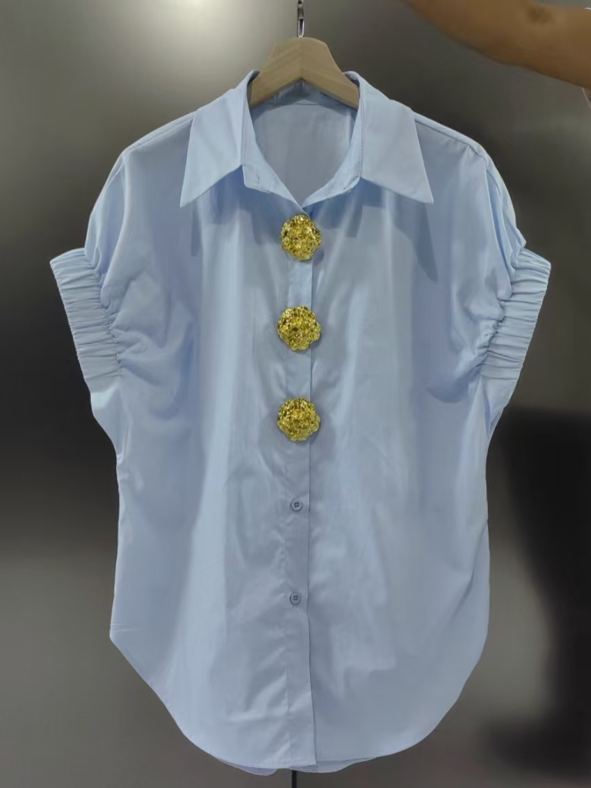 Luxury Lifestyle Photography - Camisas de algodão com lantejoulas removíveis