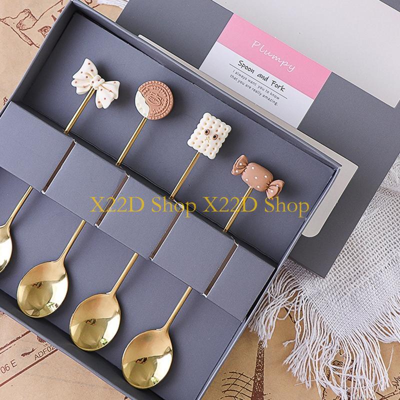 Gold Cutlery Flatware - Colher sobremesa antiferrugem X22D com revestimento