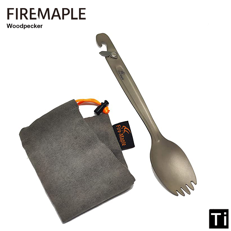 Gold Cutlery Flatware - Fire Maple Titanium Spork com Multifunções,