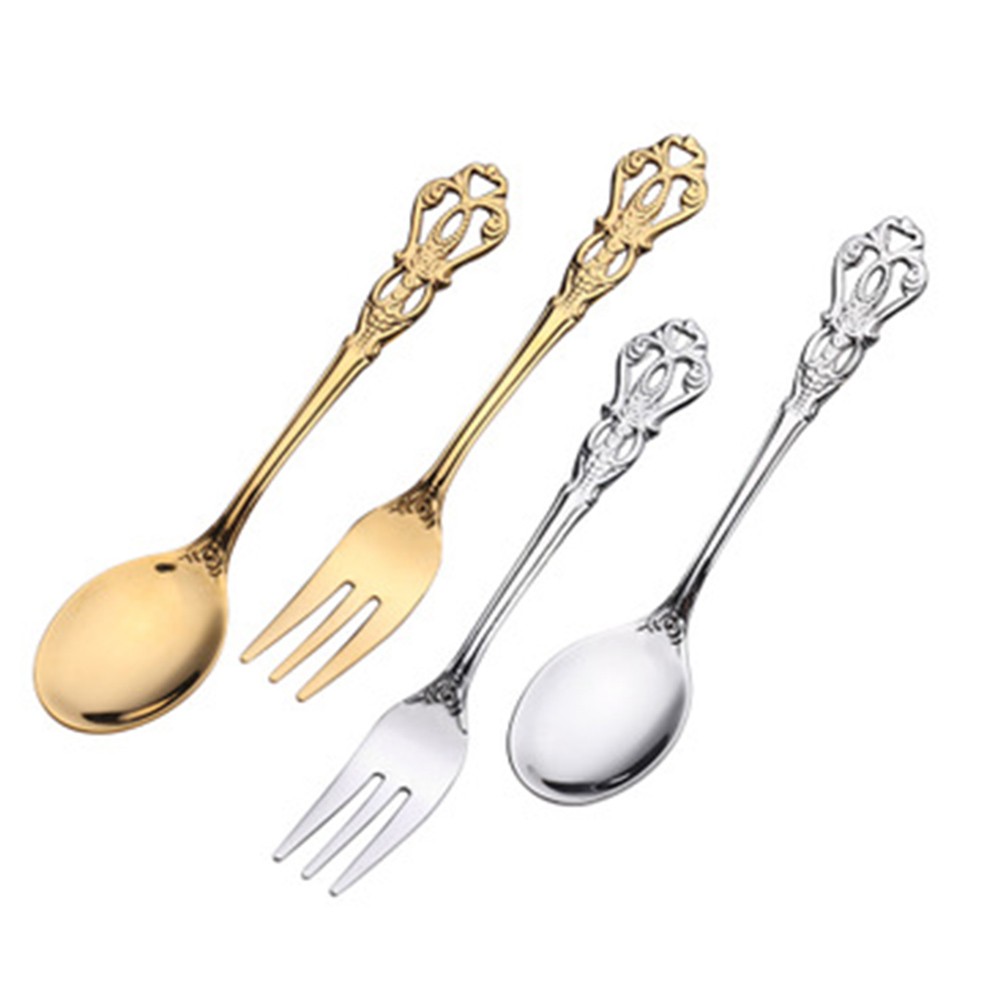 1 Par de Talheres Vintage Dour - Gold Cutlery Flatware avaliação e preço