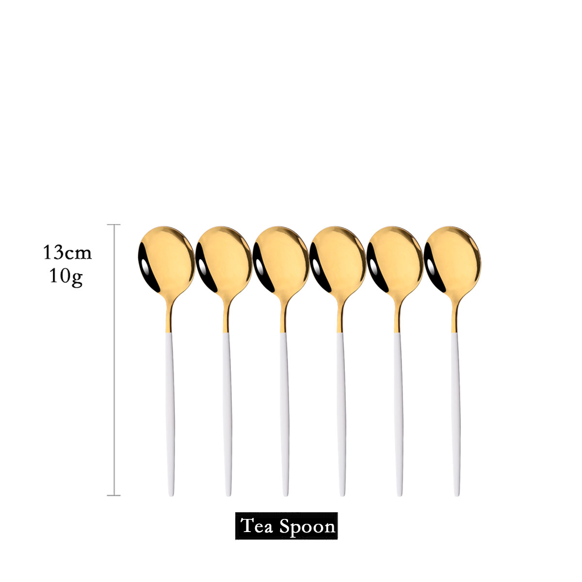 6 pçs espelho branco ouro colh - Gold Cutlery Flatware avaliação e preço