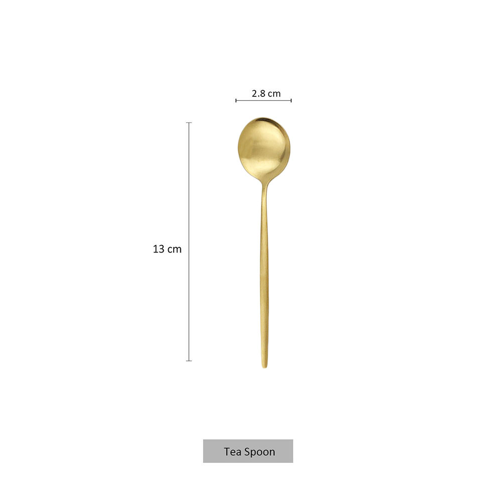 Colher de chá de aço inoxidáve - Gold Cutlery Flatware avaliação e preço