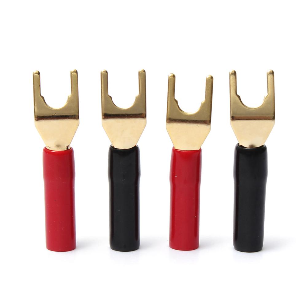 4 pçs y-estilo pá banana plug  - Gold Cutlery Flatware avaliação e preço