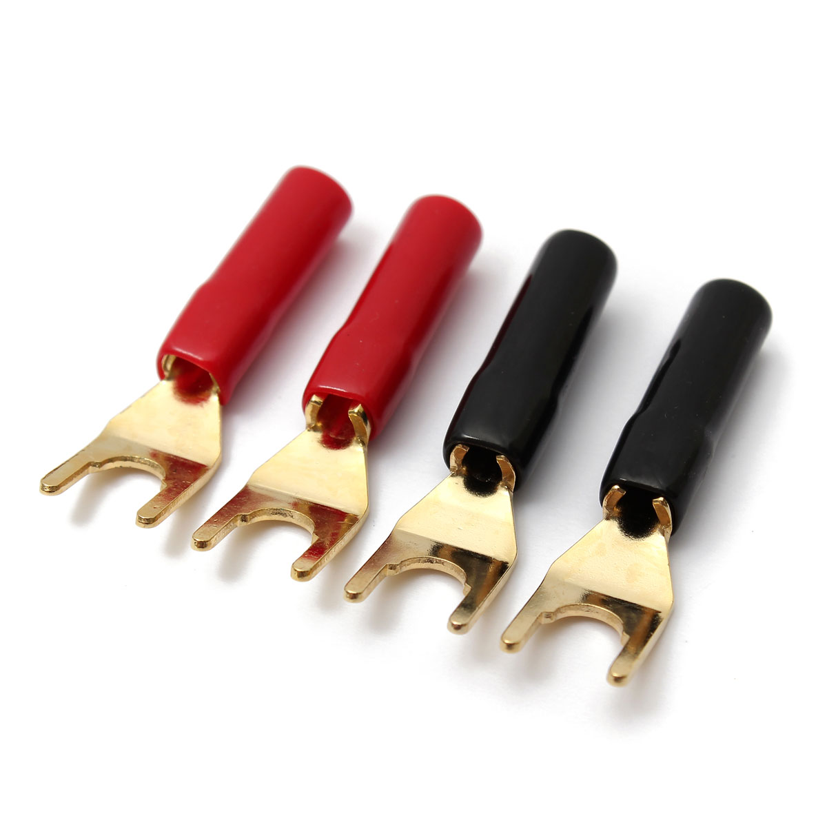 4 pçs y-estilo pá banana plug  - Gold Cutlery Flatware avaliação e preço