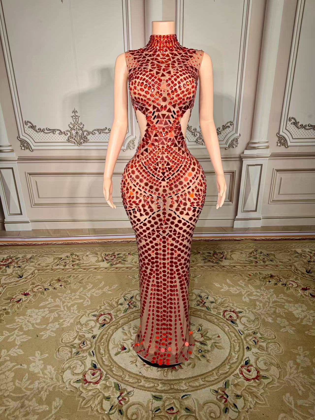 Luxo espelho strass vestido lo - Luxury Lifestyle Photography avaliação e preço