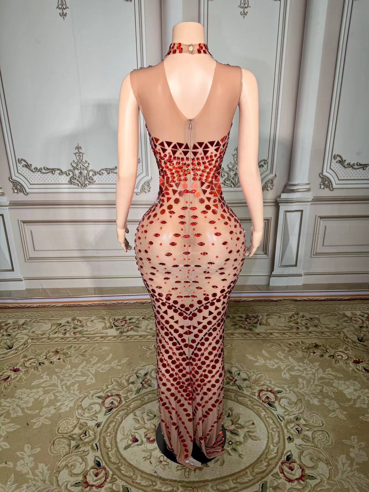 Luxo espelho strass vestido lo - Luxury Lifestyle Photography avaliação e preço