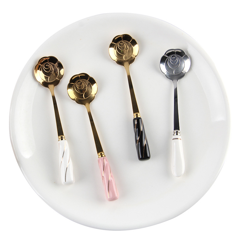 Talheres de café mexendo colhe - Gold Cutlery Flatware avaliação e preço