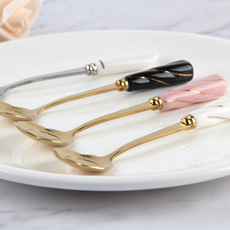 Talheres de café mexendo colhe - Gold Cutlery Flatware avaliação e preço